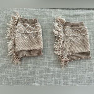 Leg topper, boot cuffs. One size fits all. Tan, cream, and white